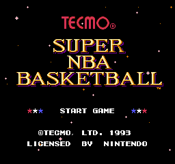 Tecmo Super NBA Basketball (USA) Title Screen